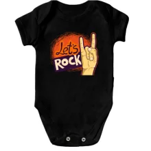 Детское боди с надписью Let`s rock